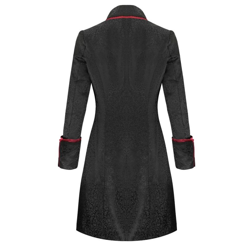 Pentagramme Severin Mens Coat In Black Red 